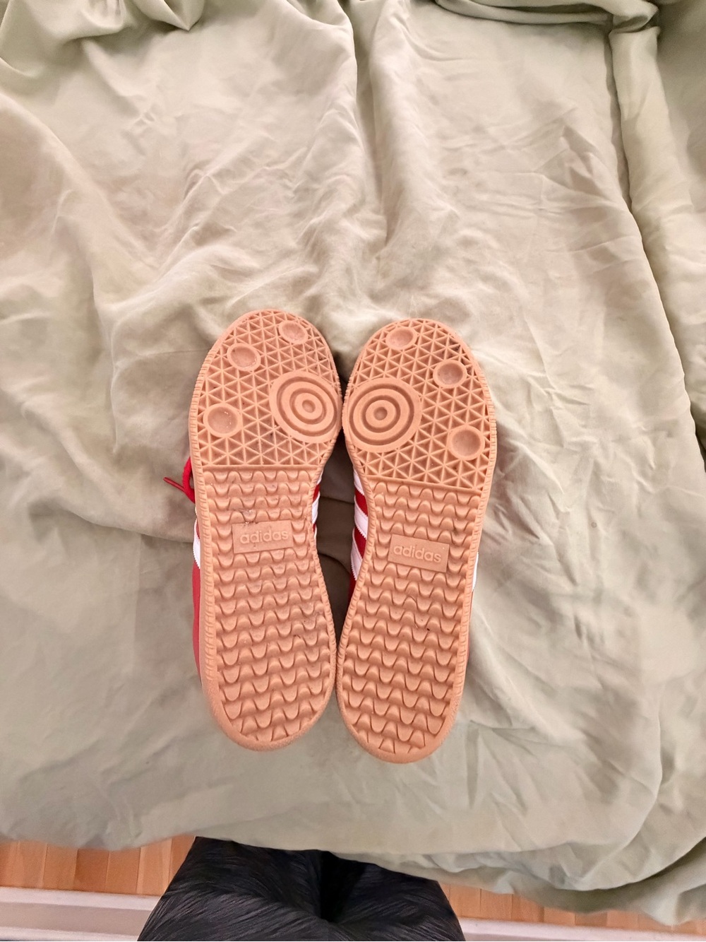 Adidas “UNISEX” Red Samba Sneakers with White Stripes - Picture 5 of 9